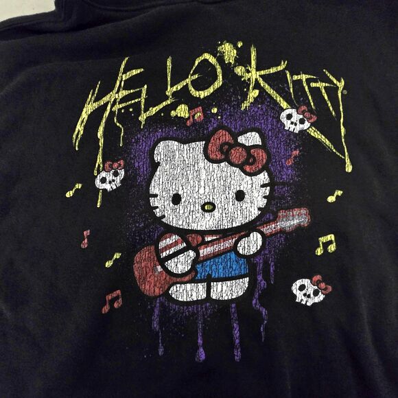 Hello Kitty Hoodie Mens Extra Large Sanrio Skull Guitar Pullover Sweatshirt XL - Picture 1 of 9